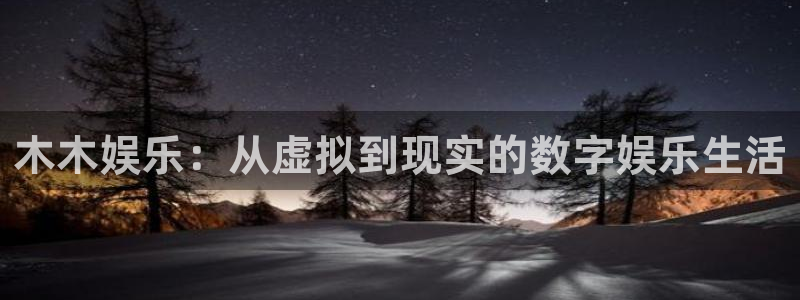 星亿娱乐官网进入：木木娱乐：从虚拟到现实的数字娱乐生活